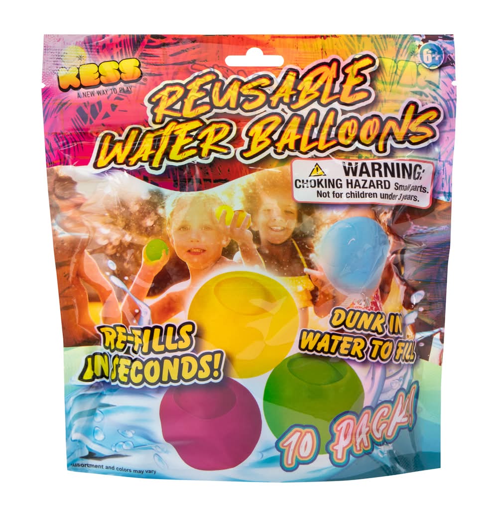 Kess Reusable Water Balloons Ages 6+ (10 ct)