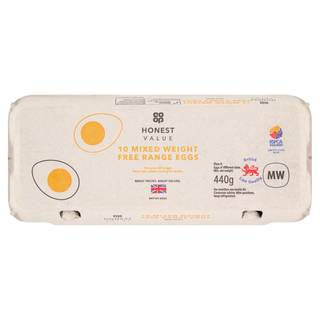 Co-op Honest Value 10 Mixed Weight Free Range Eggs 440g