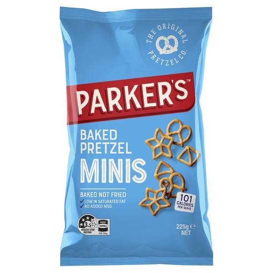 Parker's Baked Mini Pretzels 225g