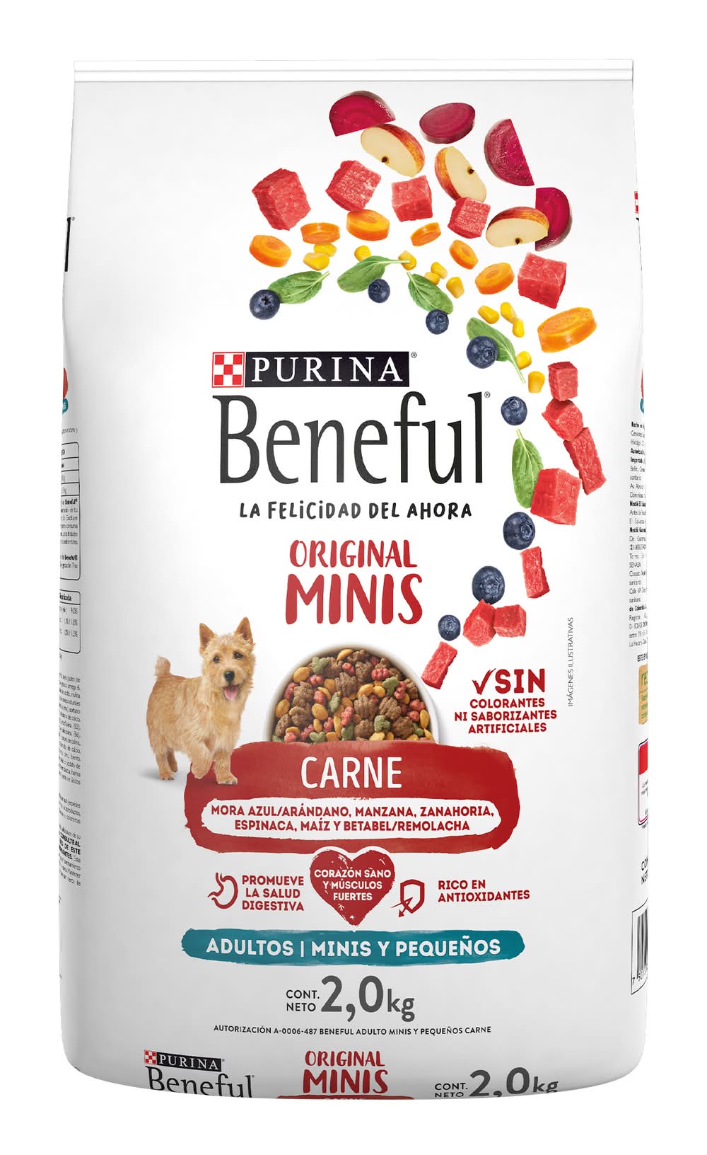 Purina Beneful · Original minis alimento seco para perros, carne, Adulto-Razas Pequeñas (2 kg)