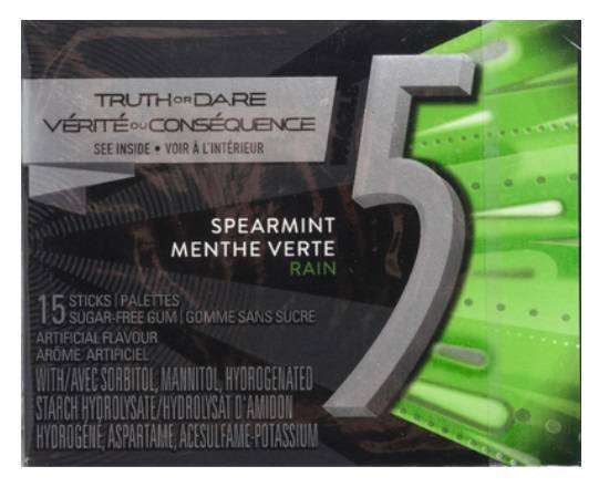 5 Gum Rain Tingling Spearmint Gum 10 pcs