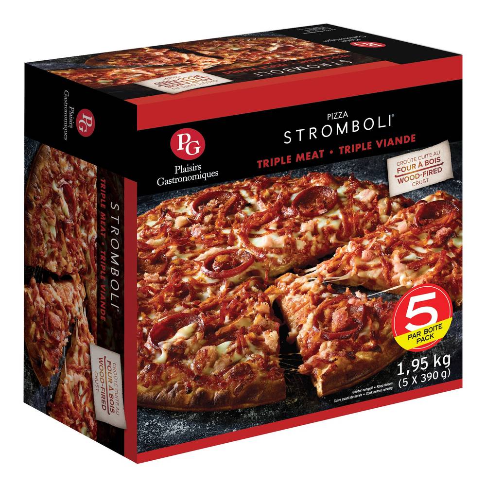 Stromboli - Pizza Triple Viande, 5 X 390G / Stromboli Triple Meat Pizza, 5 X 390G