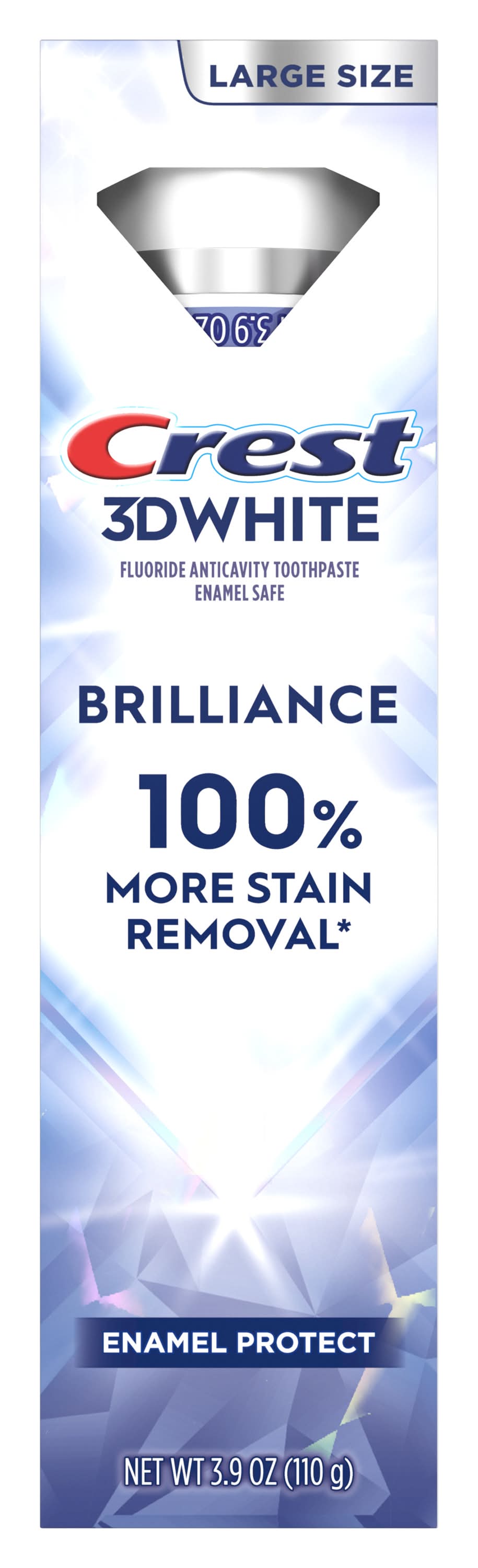 Crest 3D White Brilliance Enamel Protect Toothpaste, Large (3.9 oz)