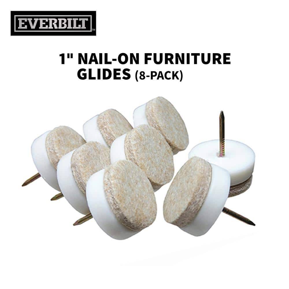 Everbilt 1 In. Beige Round Felt Nail-On Furniture Glides For Floor Protection (8-Pack)