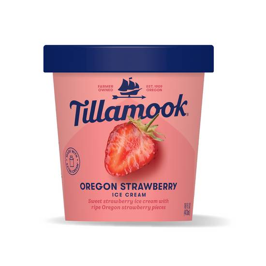 Tillamook Oregon Strawberry Ice Cream Pint 16fl-oz (strawberry )