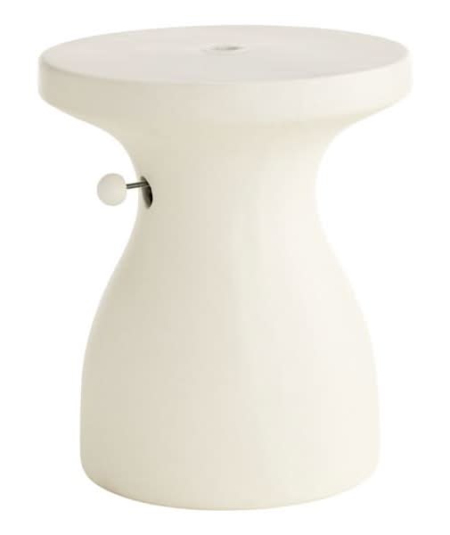 White Modern Shaped Umbrella Table