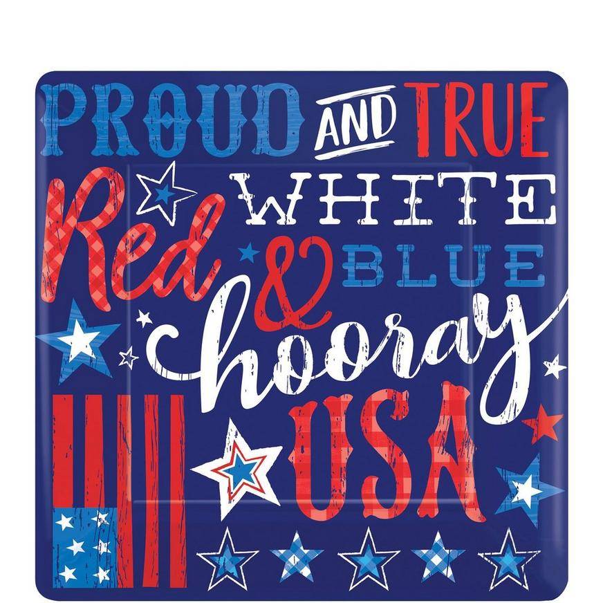 Patriotic Proud True Dessert Plates 18ct