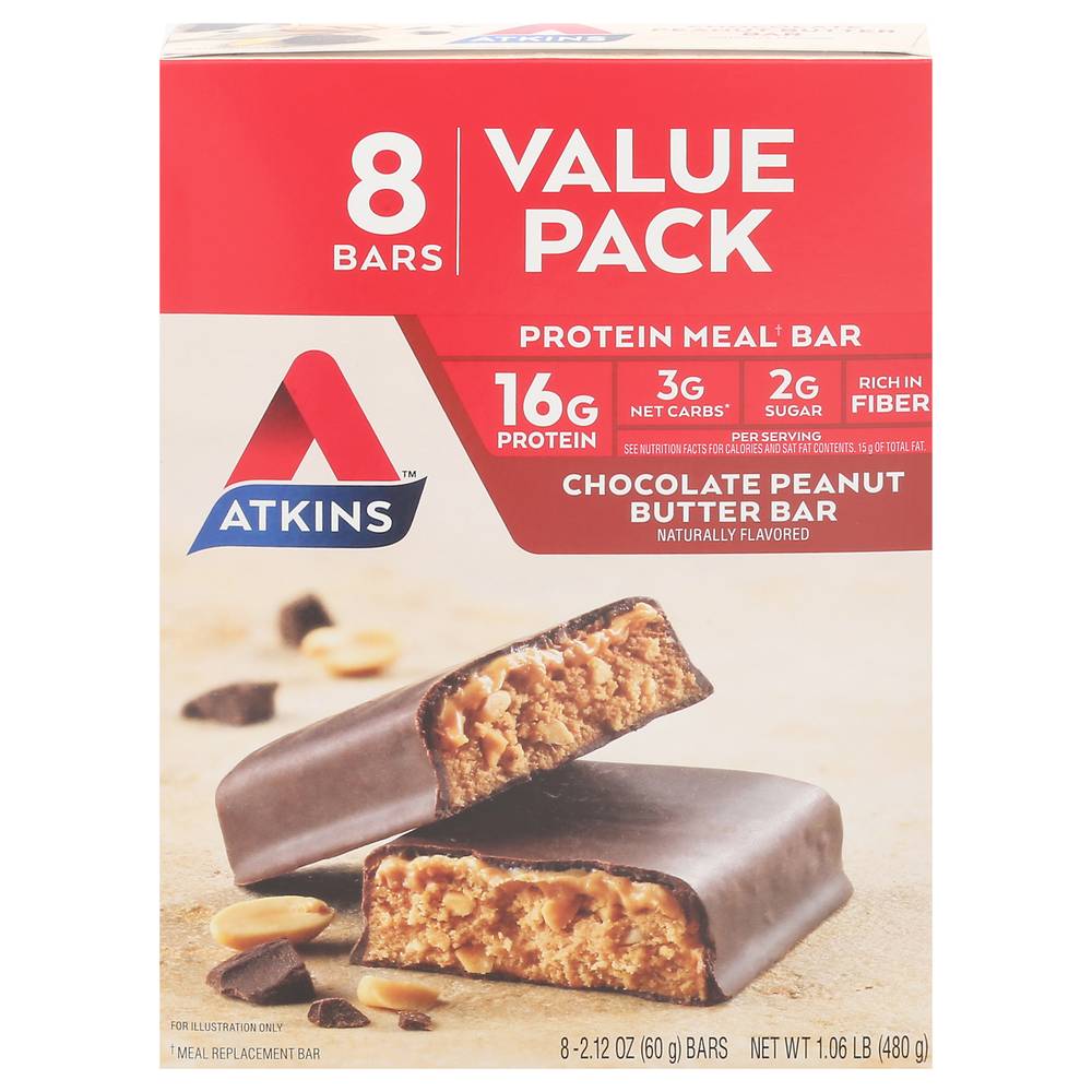 Atkins` Chocolate Peanut Butter Protein Bar Value pack (1.05 oz, 8 ct)