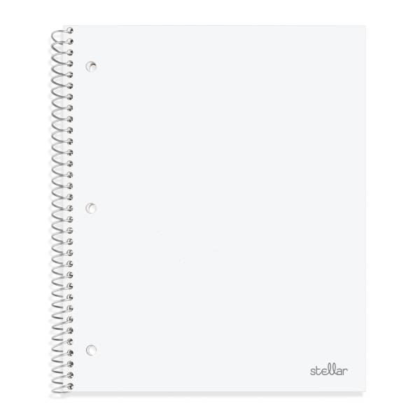 Office Depot Brand Stellar Poly Notebook 8-1/2" X 11" 1 Subject College Ruled 100 Sheets White