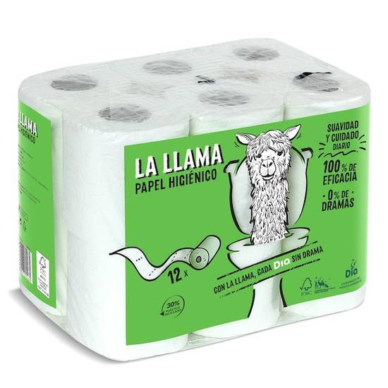 Papel higiénico La llama bolsa 12 unidades