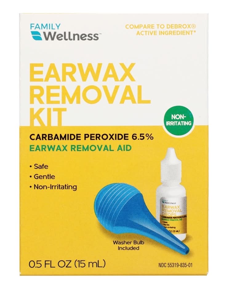 Family Wellness Carbamide Peroxide 6.5% Ear Wax Removal Kit (0.5 fl oz)
