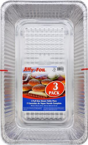 Jiffy-Foil Full Size Steam Table Pans 3 Ct