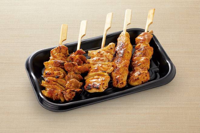 焼とり盛り合わせ５種(タレ) Assorted Yakitori (Sweet Soy Sauce)