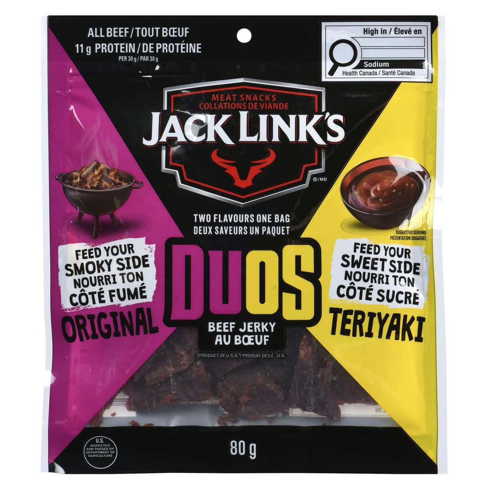 Jack Link's Duos Original and Teriyaki Beef Jerky (80 g)