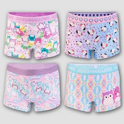 Squishmallows Girl's Boxer Briefs, 8 (4 ct)