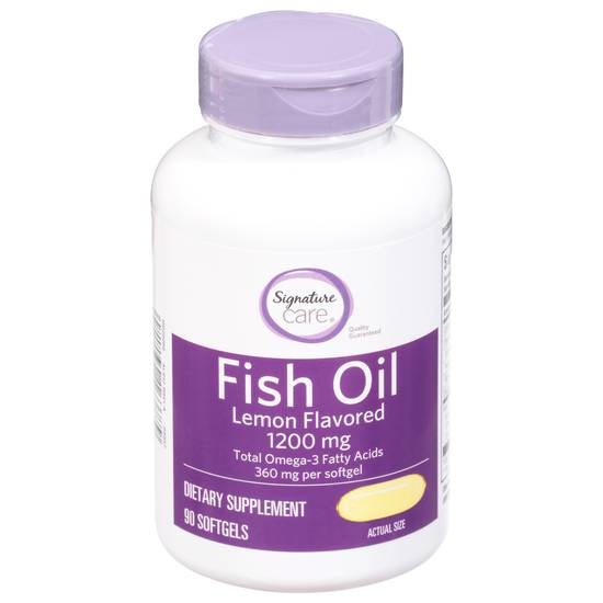 Signature Care Lemon Flavor Fish Oil 1200 mg Softgels (90 ct )