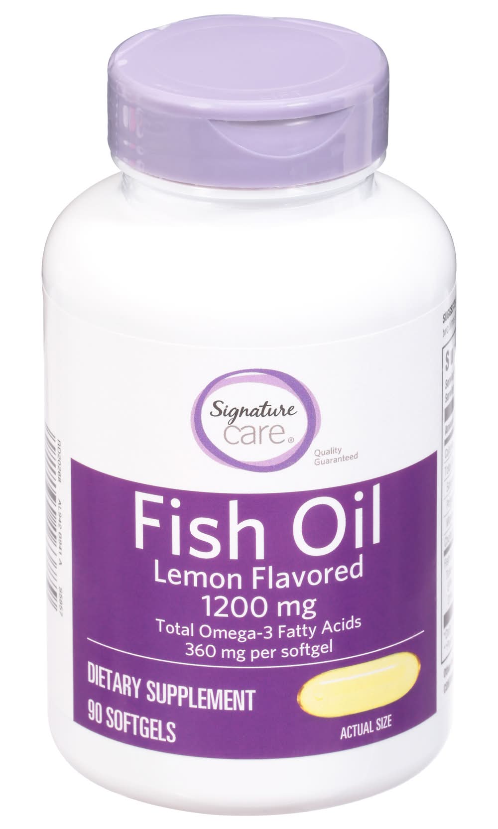 Signature Care Lemon Flavor Fish Oil 1200 mg Softgels (6.4 oz, 90 ct)
