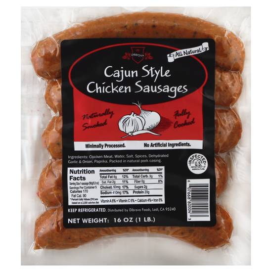 Dibrova All Natural Cajun Style Chicken Sausages