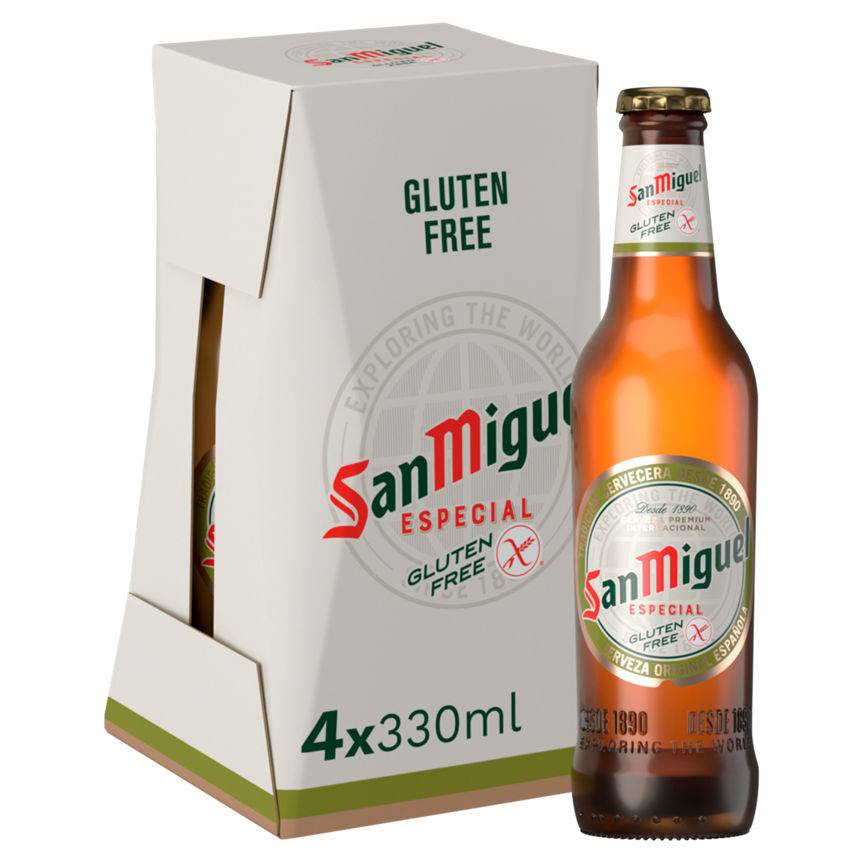 San Miguel Gluten Free Lager Beer 4X330