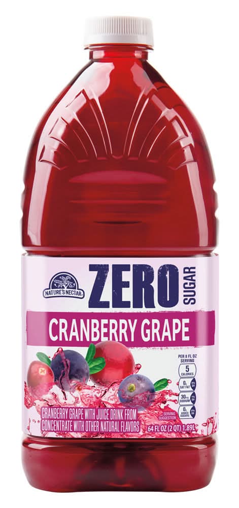 Nature's Nectar Zero Sugar Juice Cocktail, Cranberry-Grape (64 fl oz)