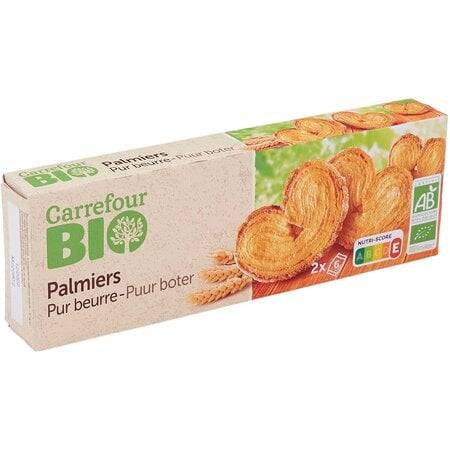 FID - Biscuits bio palmiers pur beurre CARREFOUR BIO - la boite de 100g