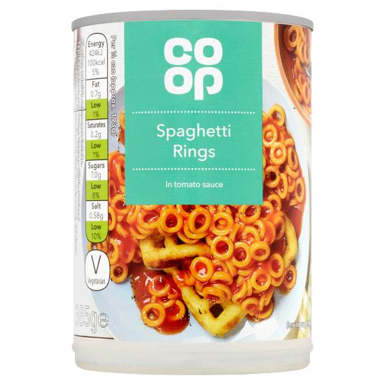 Co-Op Spaghetti Rings in Tomato Sauce 385g