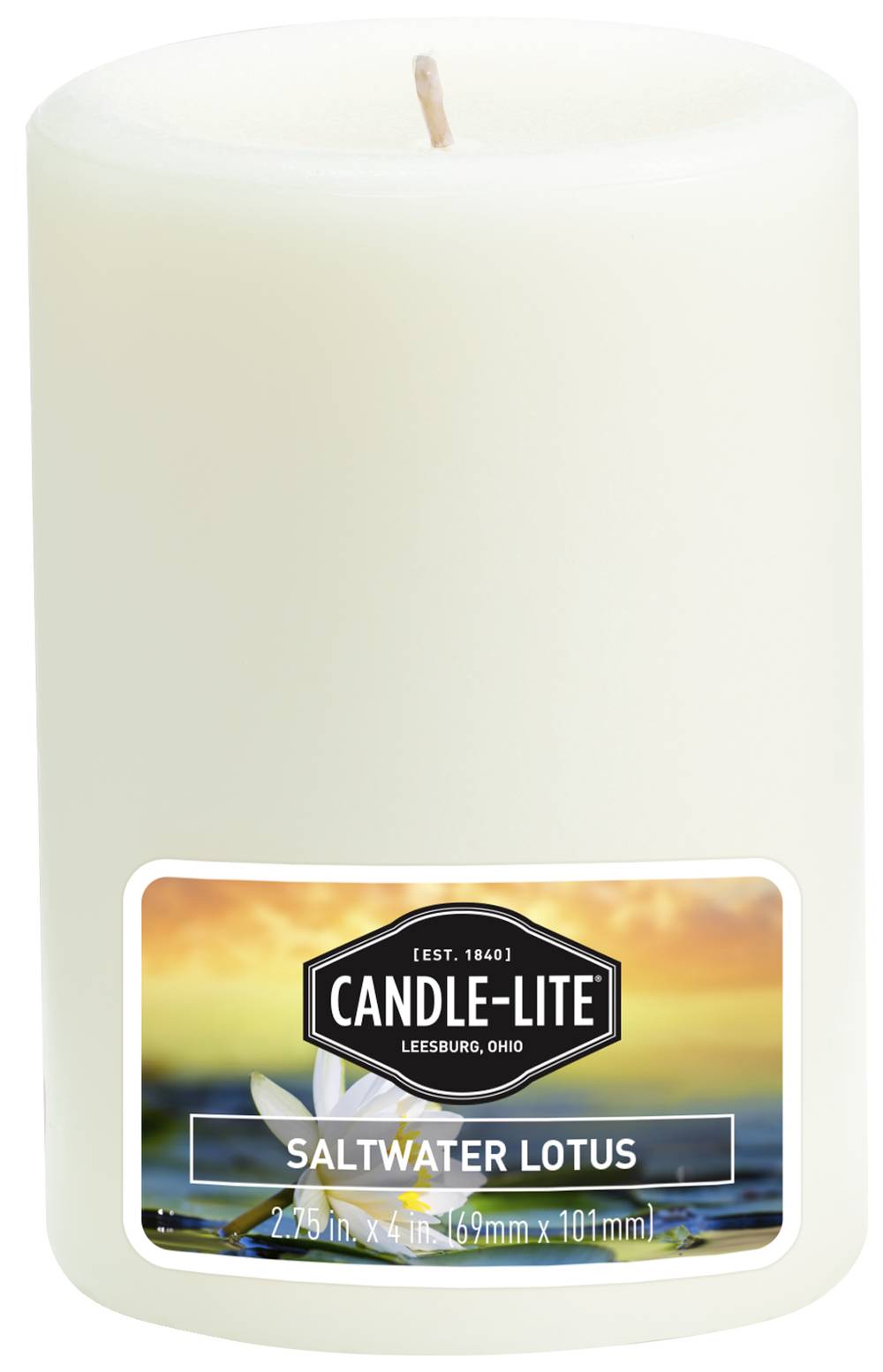 Candle-lite Scented Pillar Candle, Saltwater Lotus - 1 ct