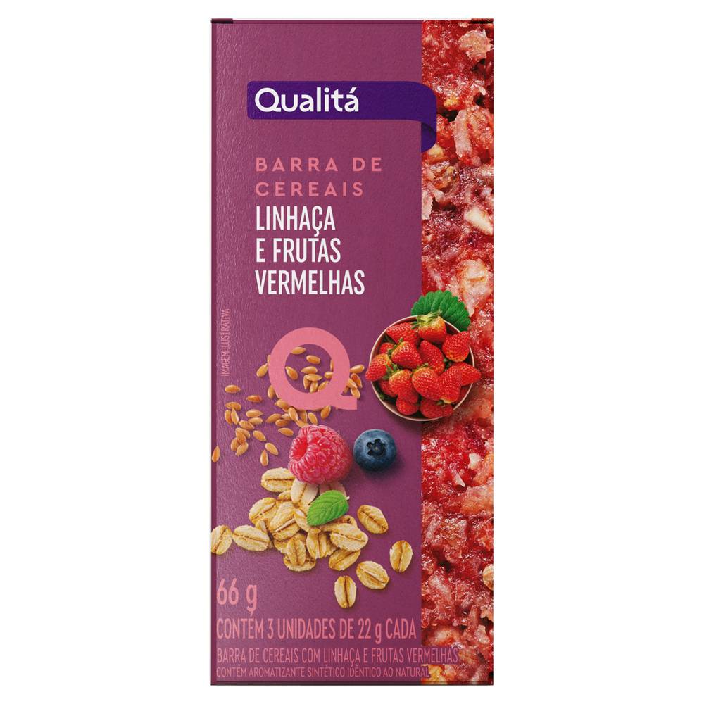 Qualitá barra de cereal sabor linhaça e frutas vermelhas (66 g)