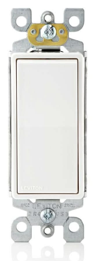 Leviton Decora 15 Amp Single-Pole Switch, White 5601-2Ws