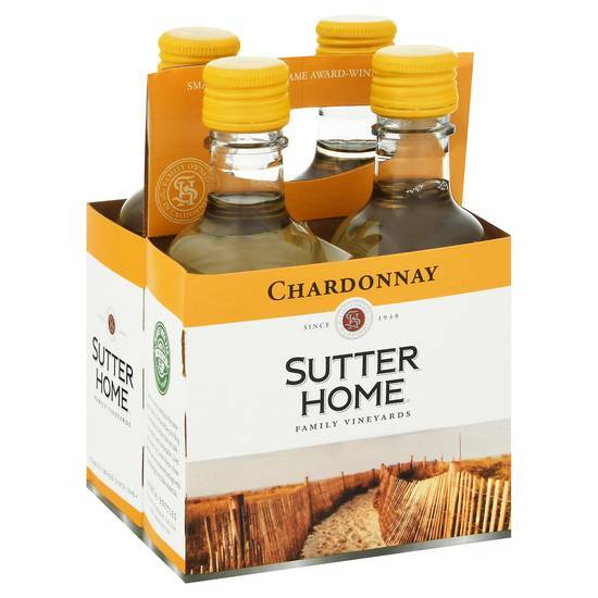 Sutter Home Family Vineyard Chardonnay White Wine (4 ct, 187 ml)