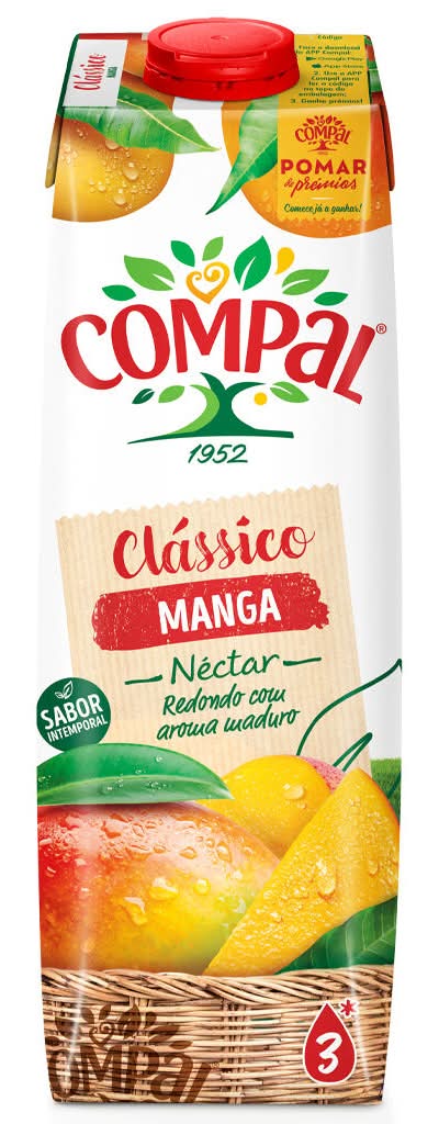 Compal - Néctar clássico de manga, embalagem de 1L