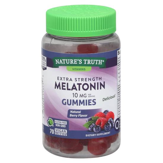 Nature's Truth Extra Strength Melatonin 10 mg Natural Berry Flavor Gummies