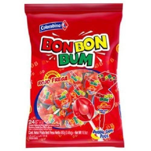 Bon Bon Bum Strawberry Candy Pops (24 ct)