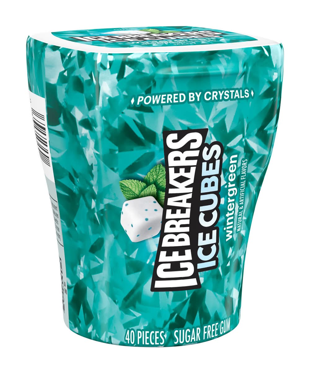 Ice Breakers Ice Cubes Wintergreen Sugar Free Chewing Gum (3.3 oz, 40 ct)