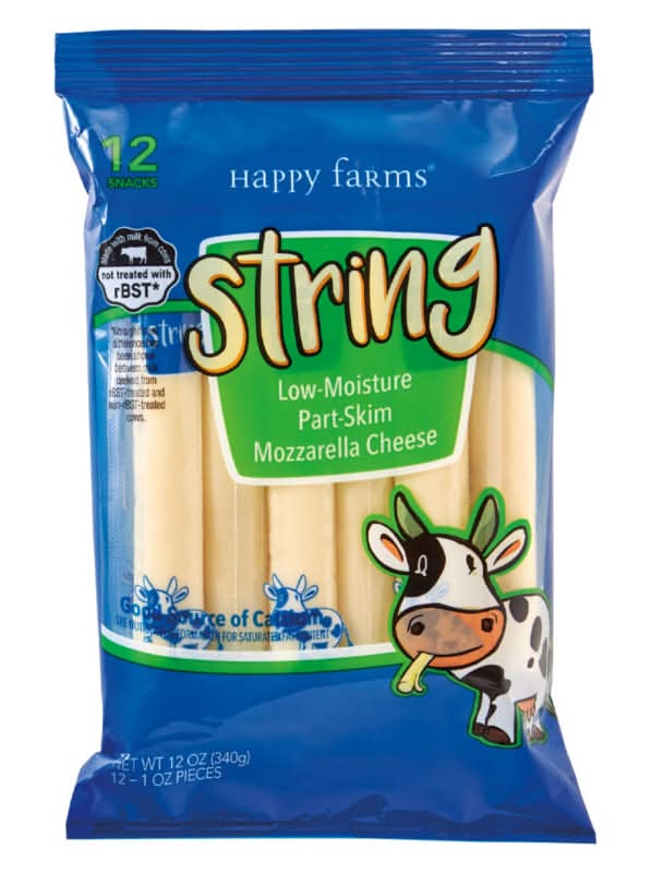 Happy Farms Mozzarella String Cheese, 12 count