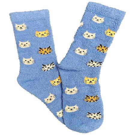 Modern Expressions Cozy Cat Printed Socks (blue)
