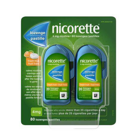 Nicorette Stop Smoking Fresh Fruit Lozenges Nicotine 4 mg (80 units)