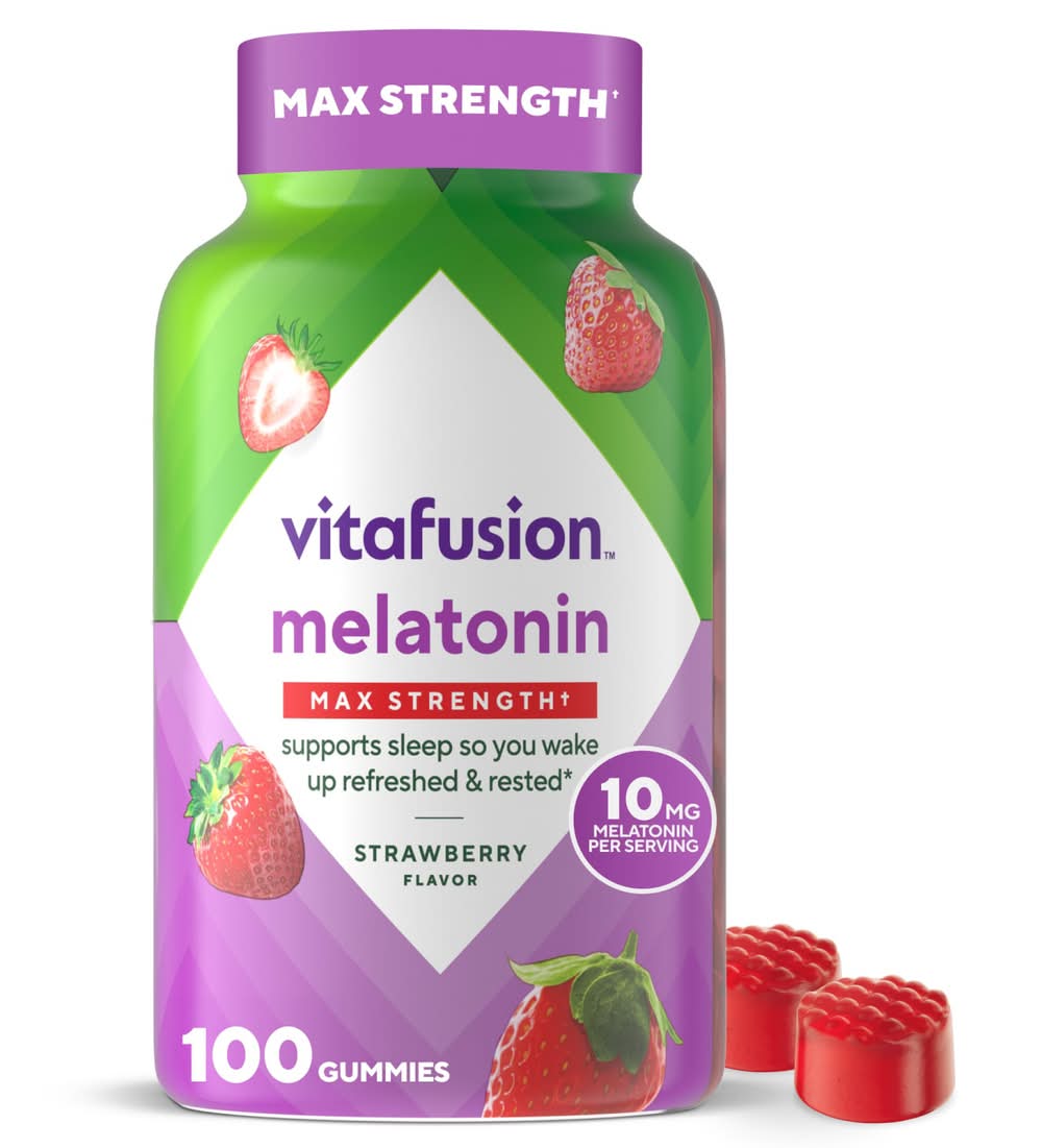 Vitafusion Max Strength Melatonin, Strawberry (0.7 lbs, 100 ct)