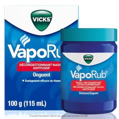 Vicks vaporub pommade décongestionnante nasale et antitussive - vaporub nasal decongestant and cough suppressant ointment