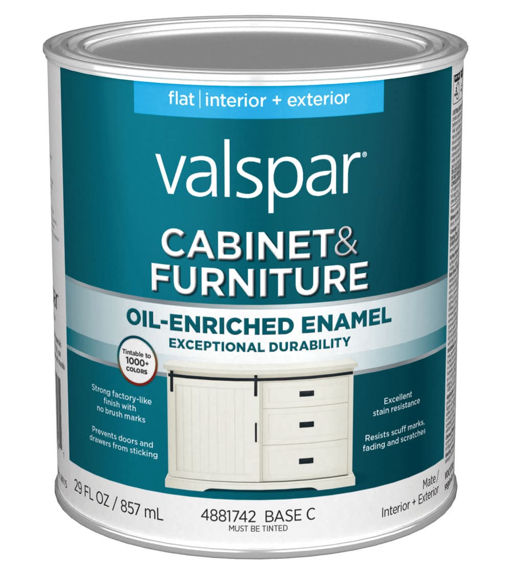 Valspar Cabinet and Furniture Flat Base Tintable Cabinet and Furniture Paint Enamel ( 1-quart )