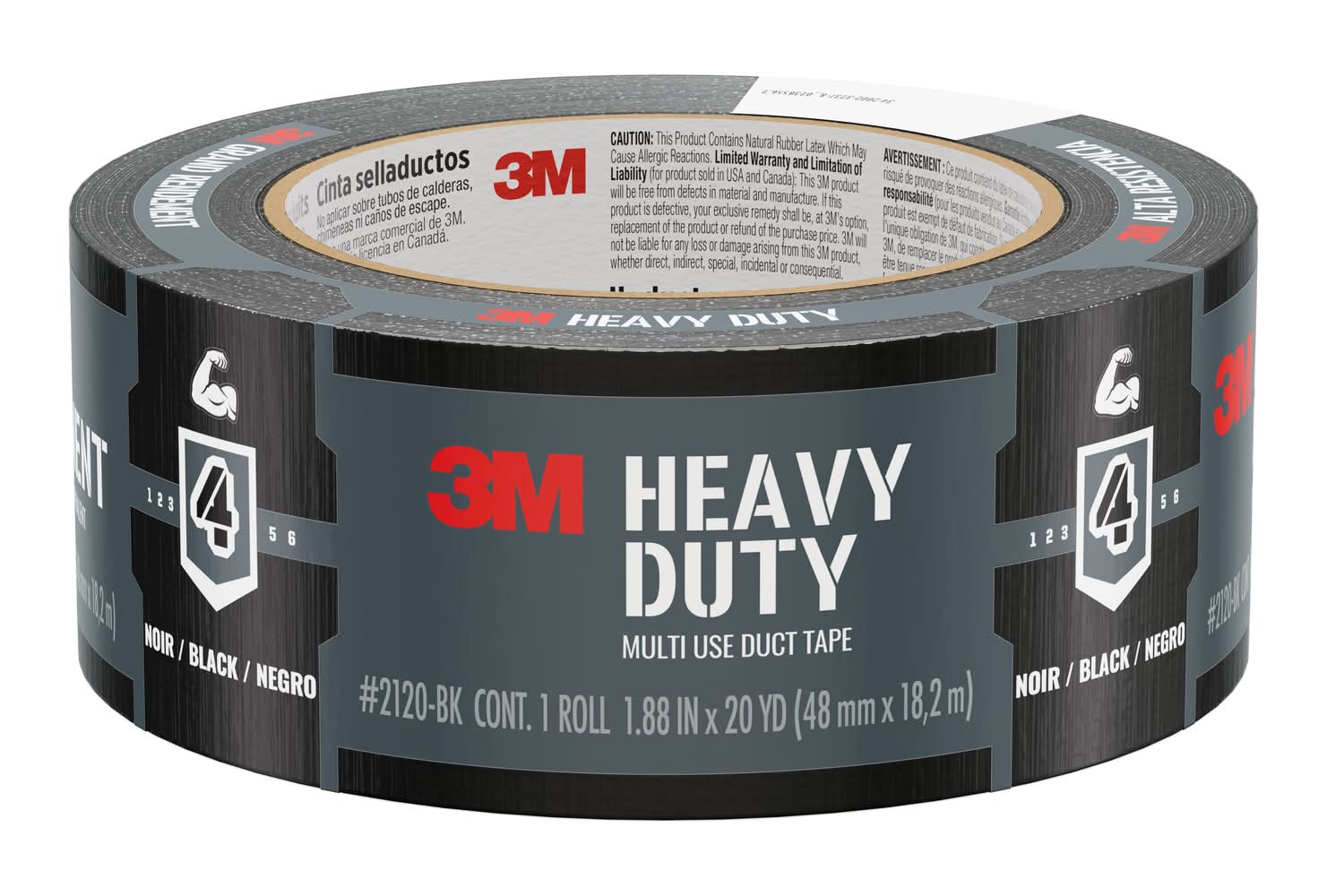 3M Heavy Duty Black Rubberized Duct Tape 1.88-in x 20 Yard(s)
