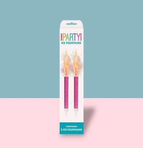 2 Pieces Pink Ice Fountain Candle Set CA029