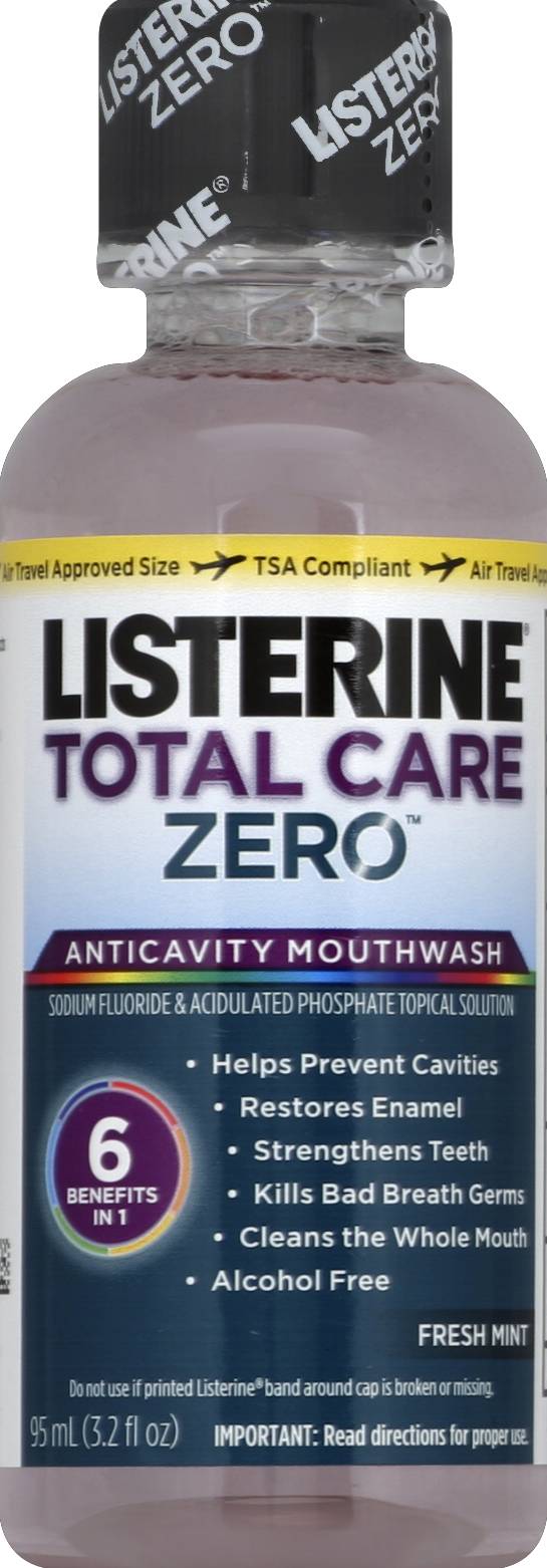 Listerine Total Care Zero Anticavity Mouthwash, Fresh Mint (3.2 fl oz)