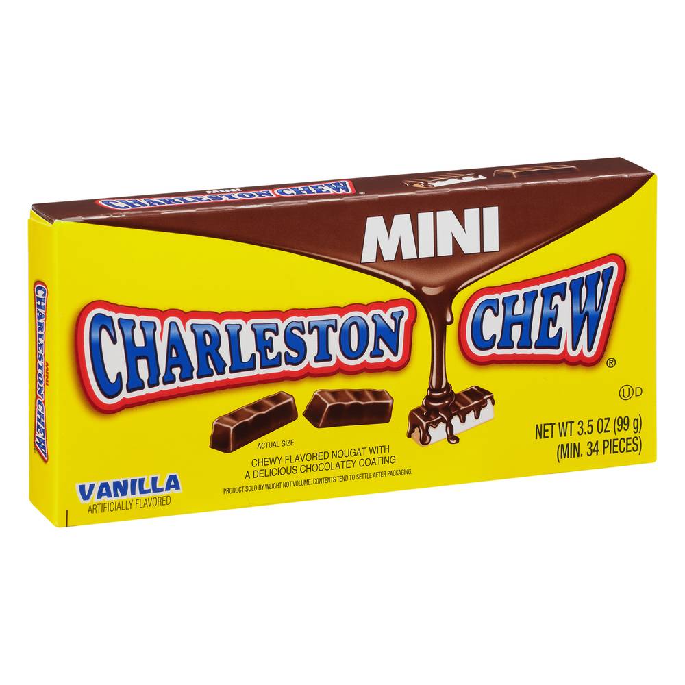 Charleston Chew Mini Nougat With Delicious Chocolatey Coating, Vanilla (3.5 oz, 34 ct)