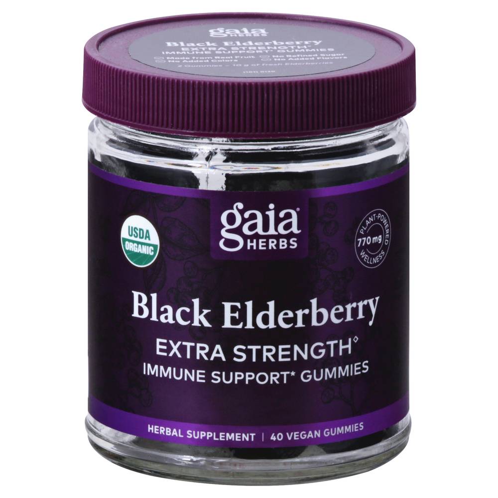 Gaia Herbs Extra Strength Gummies (black elderberry)