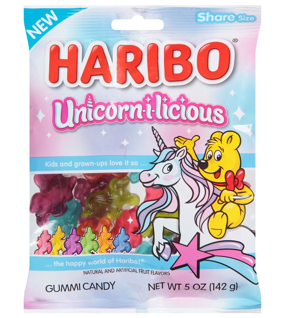Haribo Unicorn-I-Licious Gummies Bag, Assorted, Share size (5 oz)