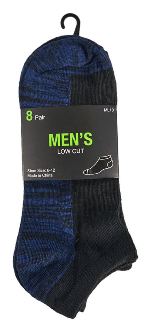 Men'S Low Cut Socks 8 Ct Assorted Colors