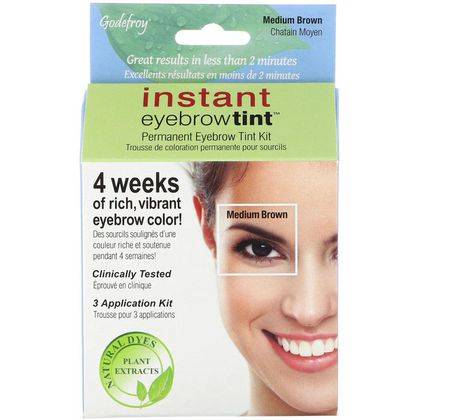 Godefroy Instant Eyebrow Tint Singles, Medium, Brown (13.6 g, 2 ct)