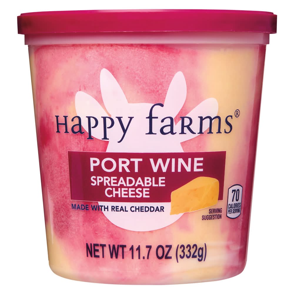 Happy Farms Spreadable Cheese Cup, Port Wine (11.7 oz)