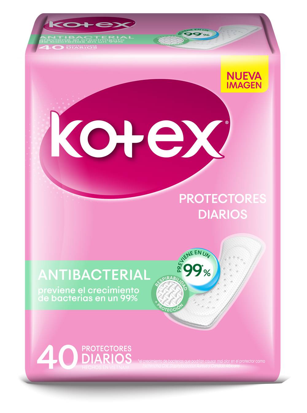 Kotex protector diario antibacterial (40 un)